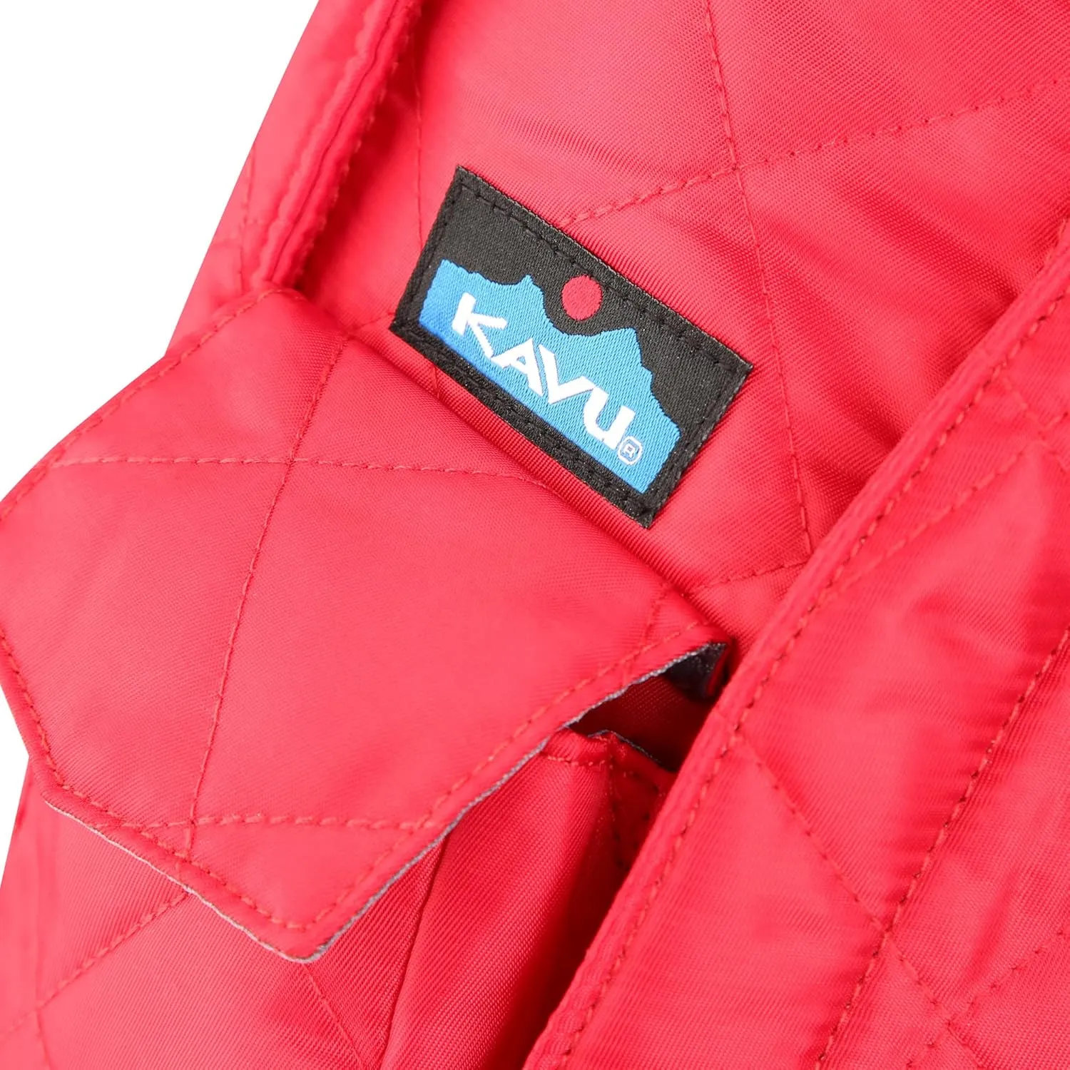 KAVU Rope Puff Bag Sling Crossbody Backpack Travel Quilted Purse-Scarlet