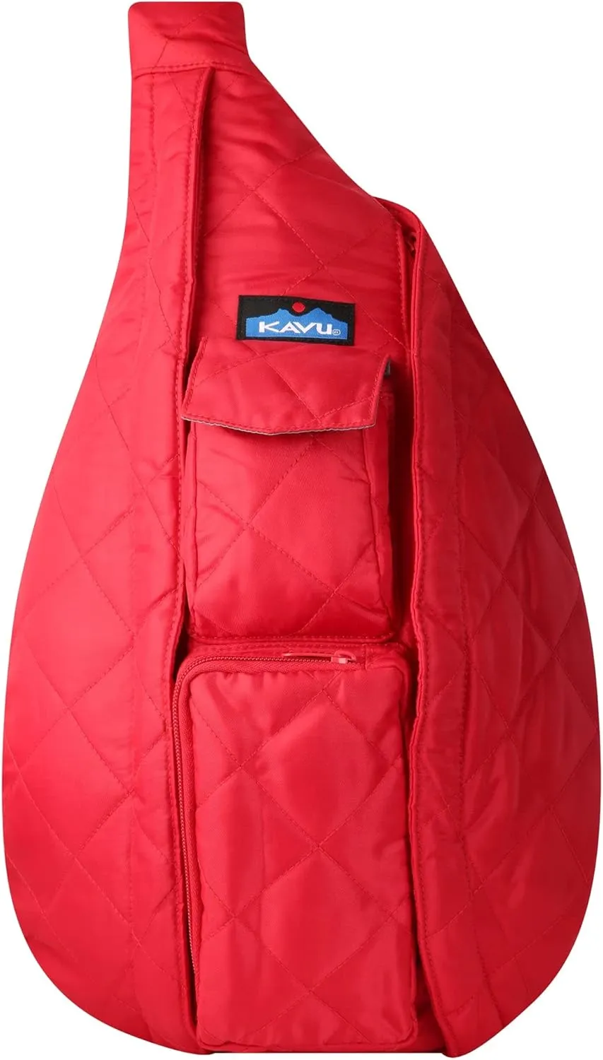 KAVU Rope Puff Bag Sling Crossbody Backpack Travel Quilted Purse-Scarlet
