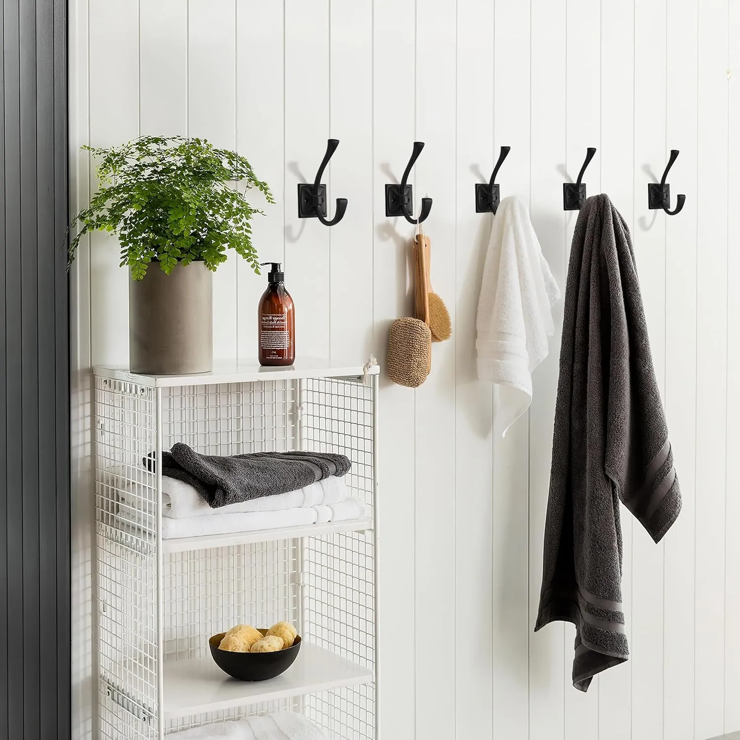 khtumeware Wall Hooks,10 Pack Coat Hooks Hardware Towel Hooks for Hanging Coats Black Robe Hooks Wall Mounted with Screws for Key, Towel, Bags, Cup.
