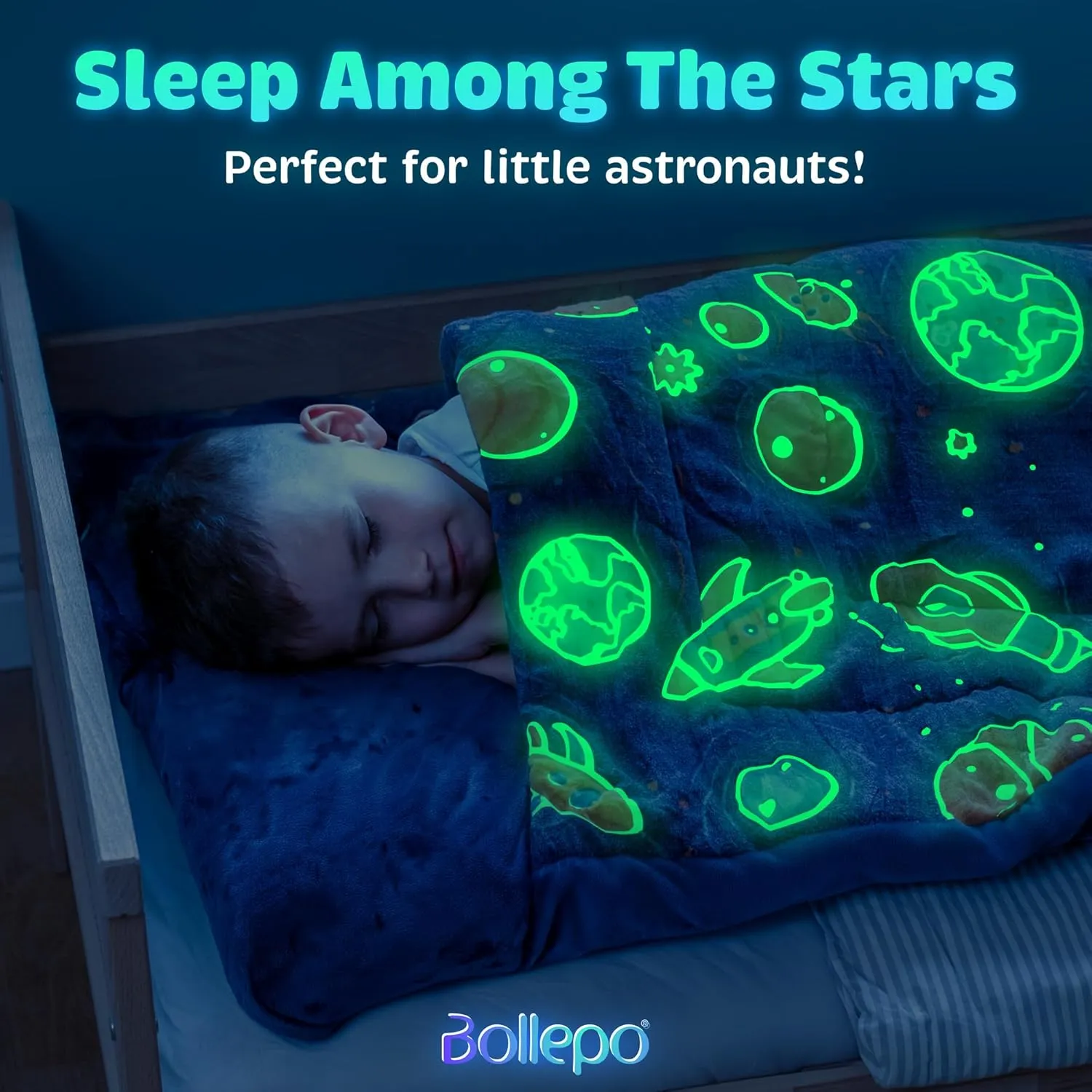 Kids Sleeping Bag for Boys & Girls - Glow in The Dark for Ages 3 , Large With Pillow Pocket, Extra Soft Toddler Blanket (66" x 33")