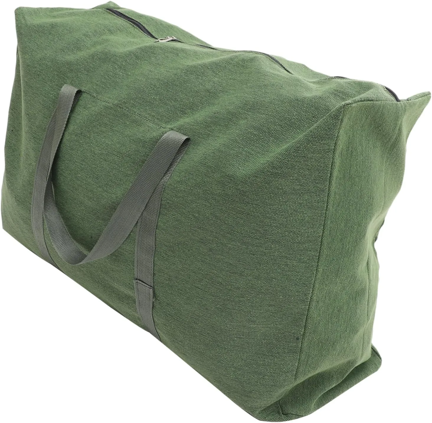 Kisangel Tough and Strong Canvas Duffle Bag Large Luggage Bag Zipper Home Storage Random Color