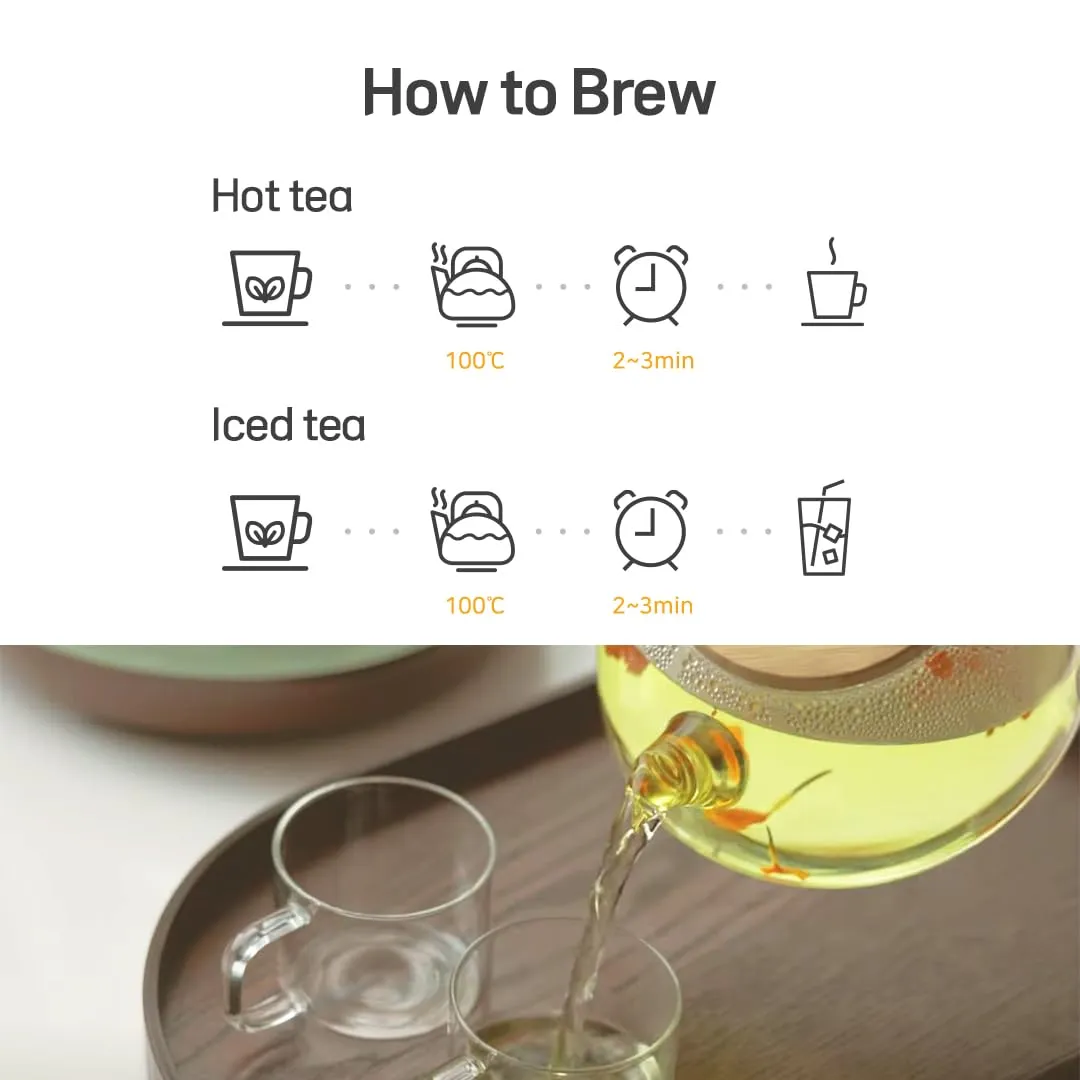 KKOKDAM Acacia Butterfly Tea Bags – 10 Fancy Decaf Loose Leaf Teas for Iced or Hot Drinks – Elegant Korean Gifts for Women - Unique Tea Gifts & Womens Tea Gift Set