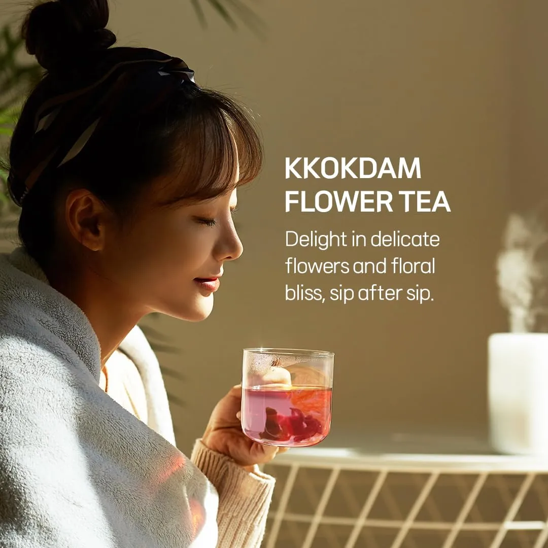 KKOKDAM Acacia Butterfly Tea Bags – 10 Fancy Decaf Loose Leaf Teas for Iced or Hot Drinks – Elegant Korean Gifts for Women - Unique Tea Gifts & Womens Tea Gift Set