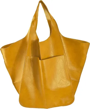 KlaOYer Oversized Leather Tote Bag Huge Capacity Work Hobo Pu Leather Bucket Purse And Handbag Large Soft Travel Shopping Bag