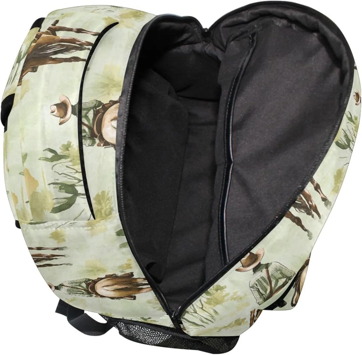 KLL Sport Backpack for Teens Boys Girls Fashion Stylish Travel Bags with Chest Strap for Travel Trip Western Cowboy Horse
