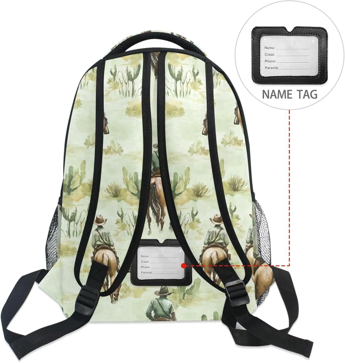 KLL Sport Backpack for Teens Boys Girls Fashion Stylish Travel Bags with Chest Strap for Travel Trip Western Cowboy Horse