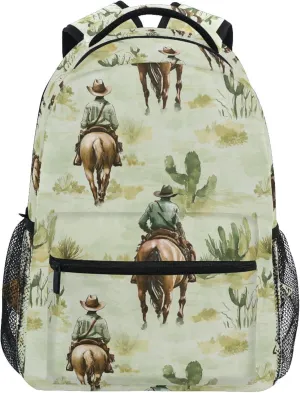 KLL Sport Backpack for Teens Boys Girls Fashion Stylish Travel Bags with Chest Strap for Travel Trip Western Cowboy Horse