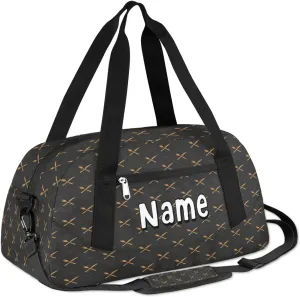 Knife Fork Pattern Personalized Kids Duffle Custom Duffel Bag for Little Girls Boys Overnight Bag Mini Gym Duffle Bag 18.5 Inch Retro Weekender Bag for Kids Travel Sport Duffle Bag