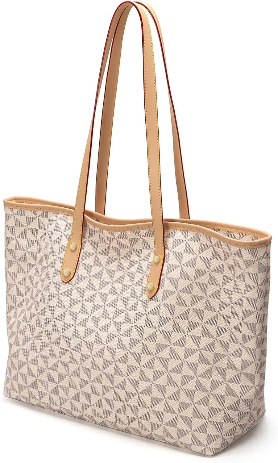 Ladies Handbag Large Capacity Shoulder Bag Soft Leather Three Piece Shopping Travel Tote Bag