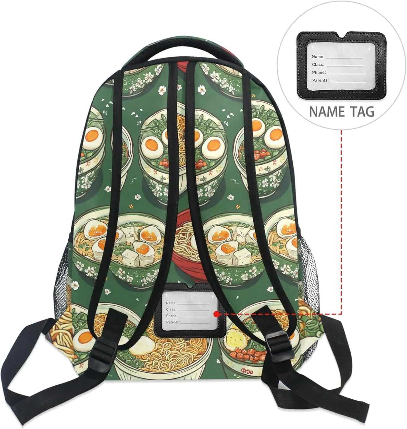Laptop Backpack for Unisex Adult Fashion Laptop Bag with Chest Strap Gift Men & Women Instant Noodles Cute Style