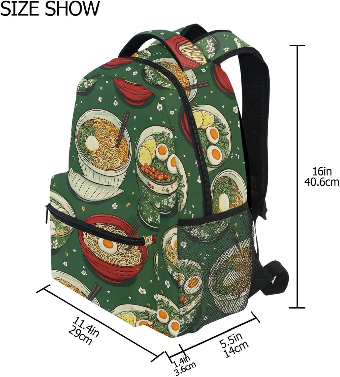 Laptop Backpack for Unisex Adult Fashion Laptop Bag with Chest Strap Gift Men & Women Instant Noodles Cute Style