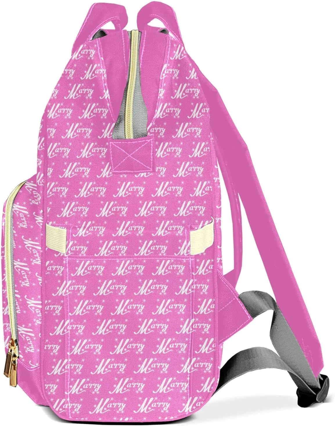 Large Capacity Custom Diaper Bag with Name, Multifunction Personalized Diaper Bag Backpack for Baby Girl Boy, Fashion Shoulder Bag Waterproof Casual Daypack Travel Backpack for Mom