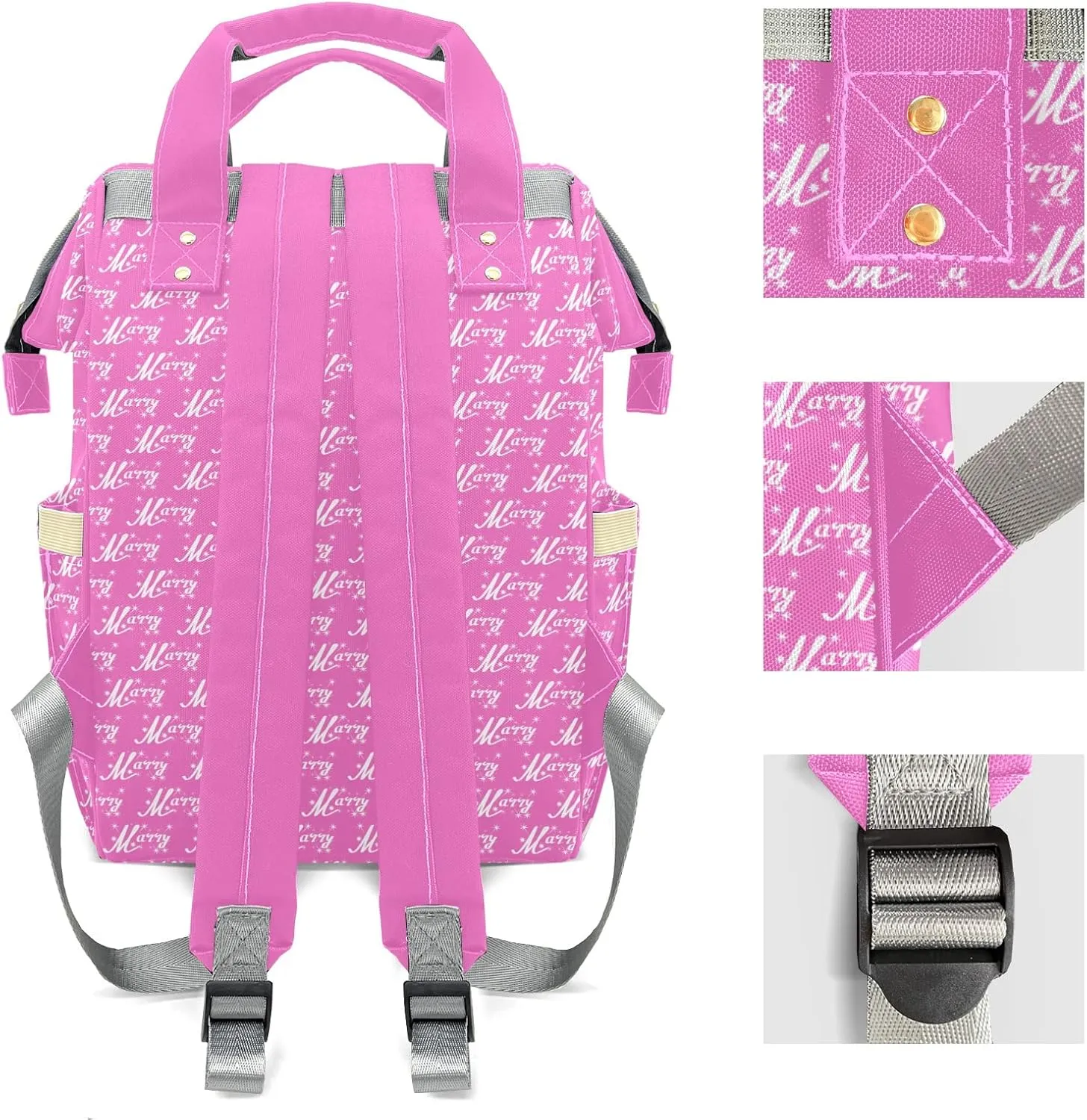 Large Capacity Custom Diaper Bag with Name, Multifunction Personalized Diaper Bag Backpack for Baby Girl Boy, Fashion Shoulder Bag Waterproof Casual Daypack Travel Backpack for Mom