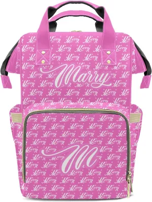 Large Capacity Custom Diaper Bag with Name, Multifunction Personalized Diaper Bag Backpack for Baby Girl Boy, Fashion Shoulder Bag Waterproof Casual Daypack Travel Backpack for Mom
