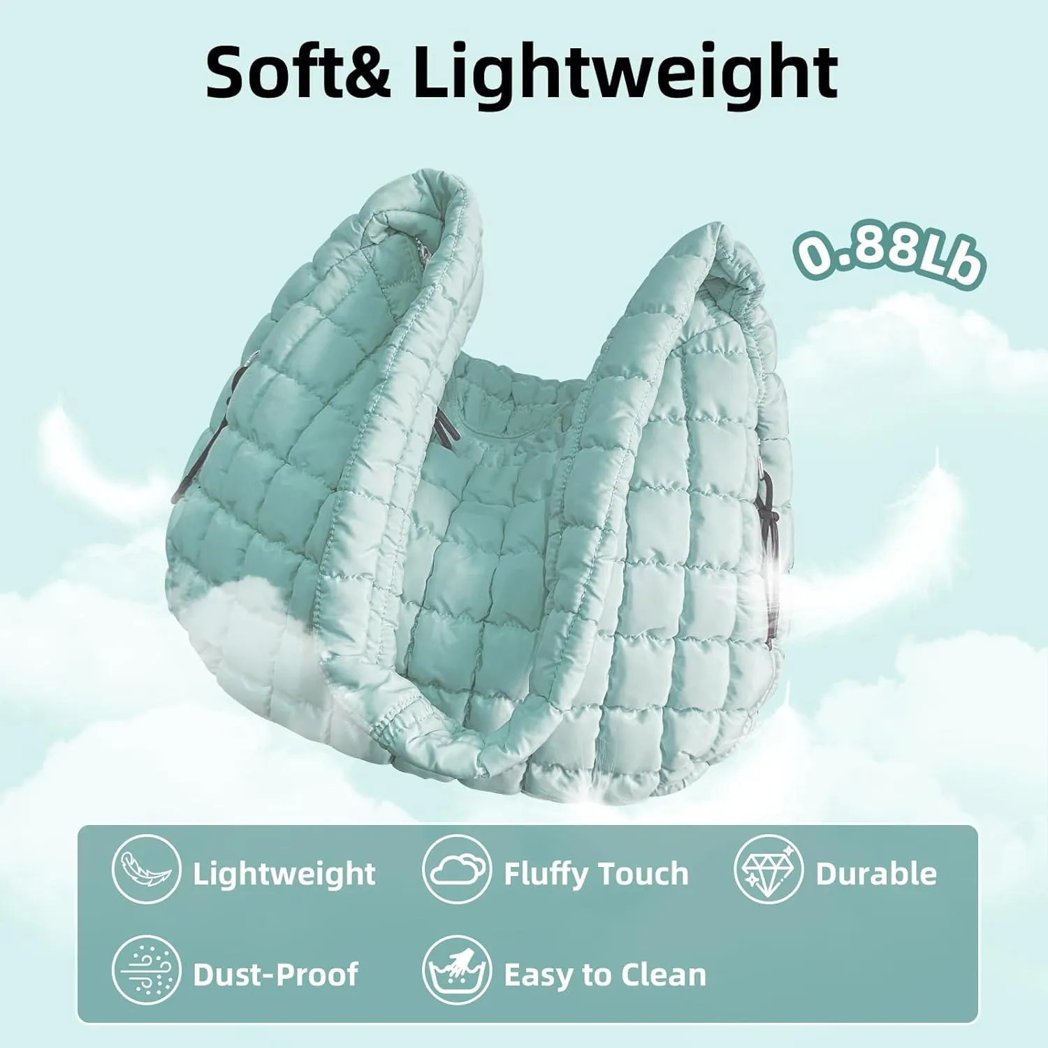 Large Quilted Tote Bag Crossbody Puffer Tote Bags for Women Quilted Hobo Bags Carryall Shoulder Bubble Bag