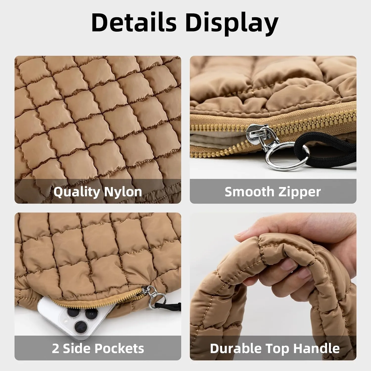 Large Quilted Tote Bag Crossbody Puffer Tote Bags for Women Quilted Hobo Bags Carryall Shoulder Bubble Bag