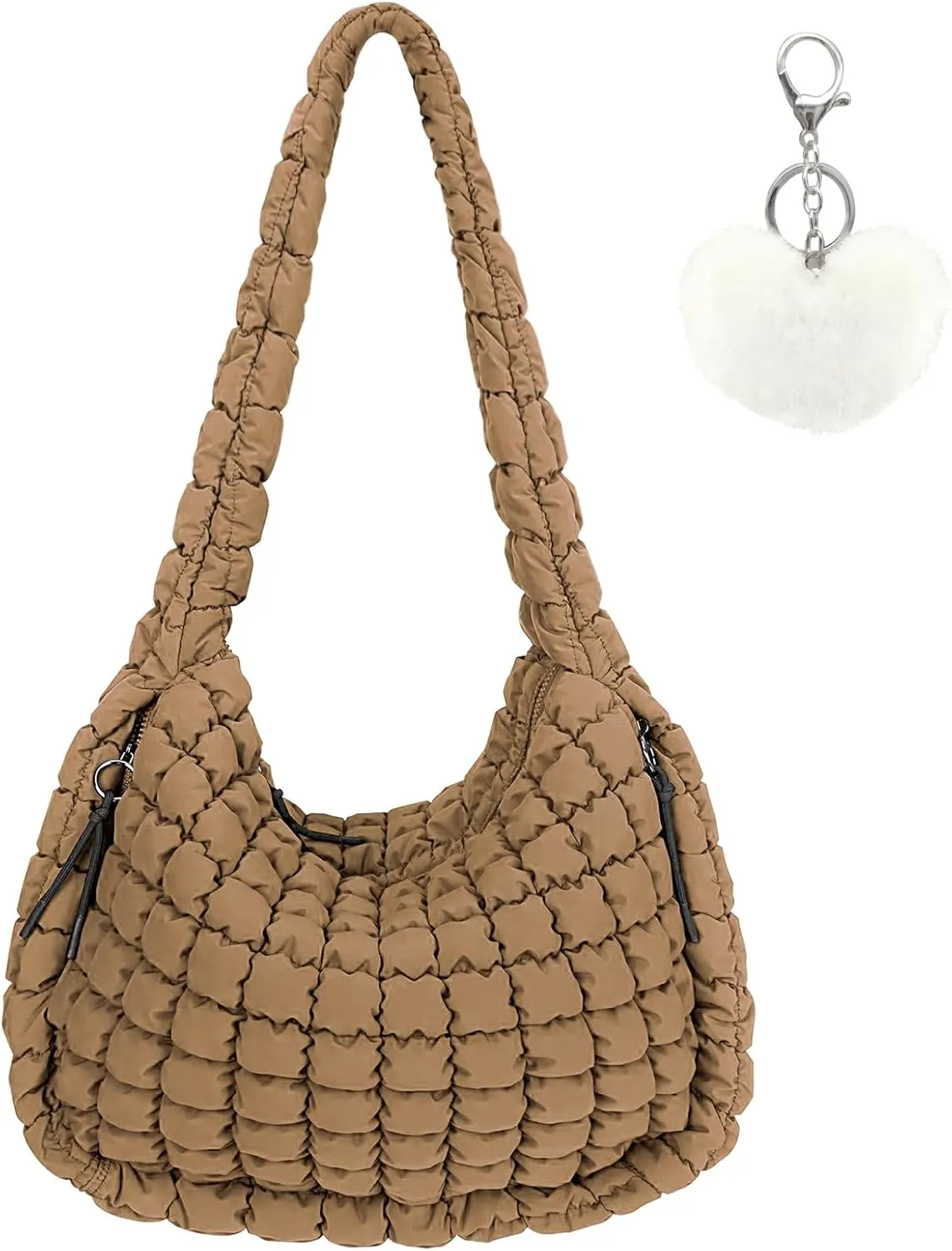 Large Quilted Tote Bag Crossbody Puffer Tote Bags for Women Quilted Hobo Bags Carryall Shoulder Bubble Bag