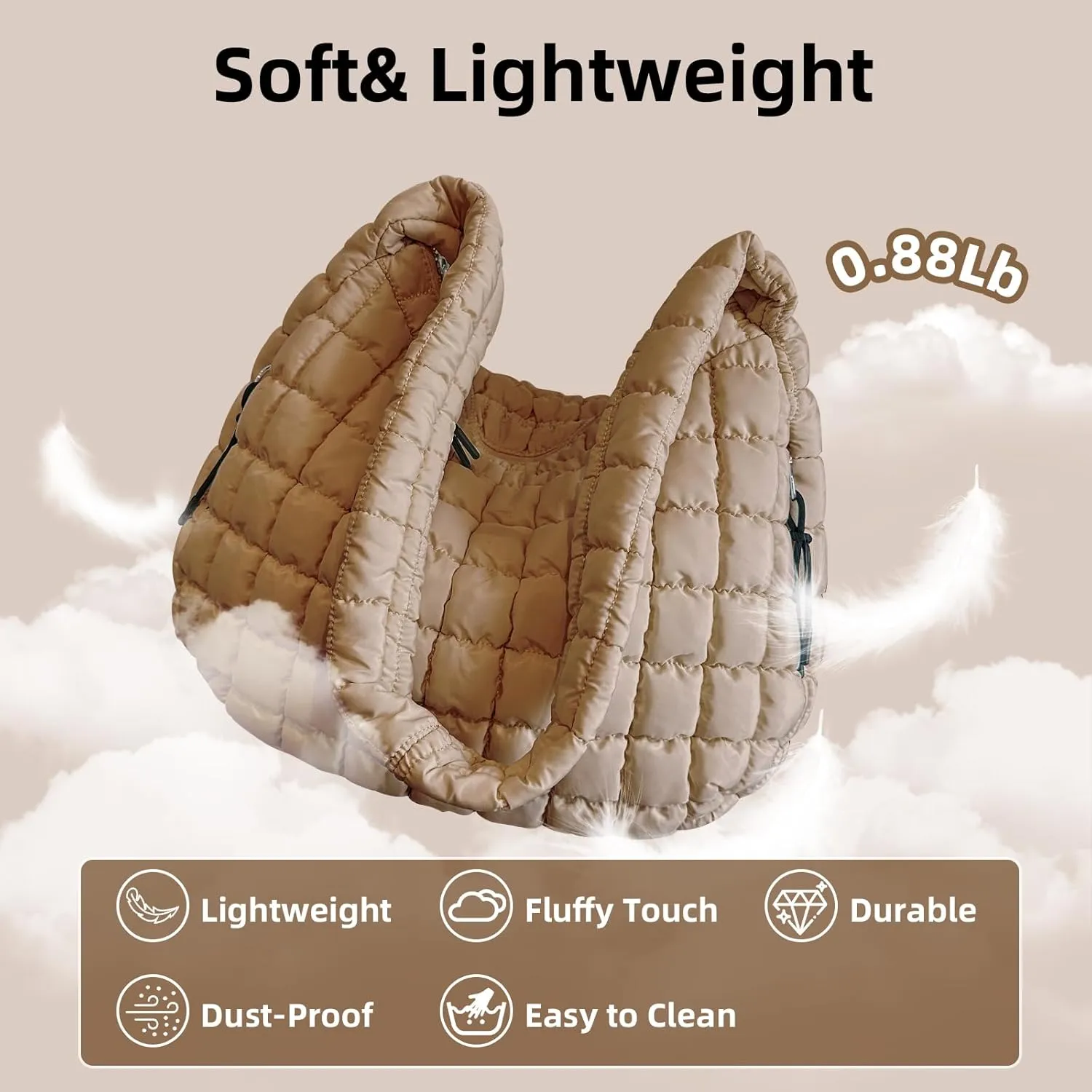 Large Quilted Tote Bag Crossbody Puffer Tote Bags for Women Quilted Hobo Bags Carryall Shoulder Bubble Bag