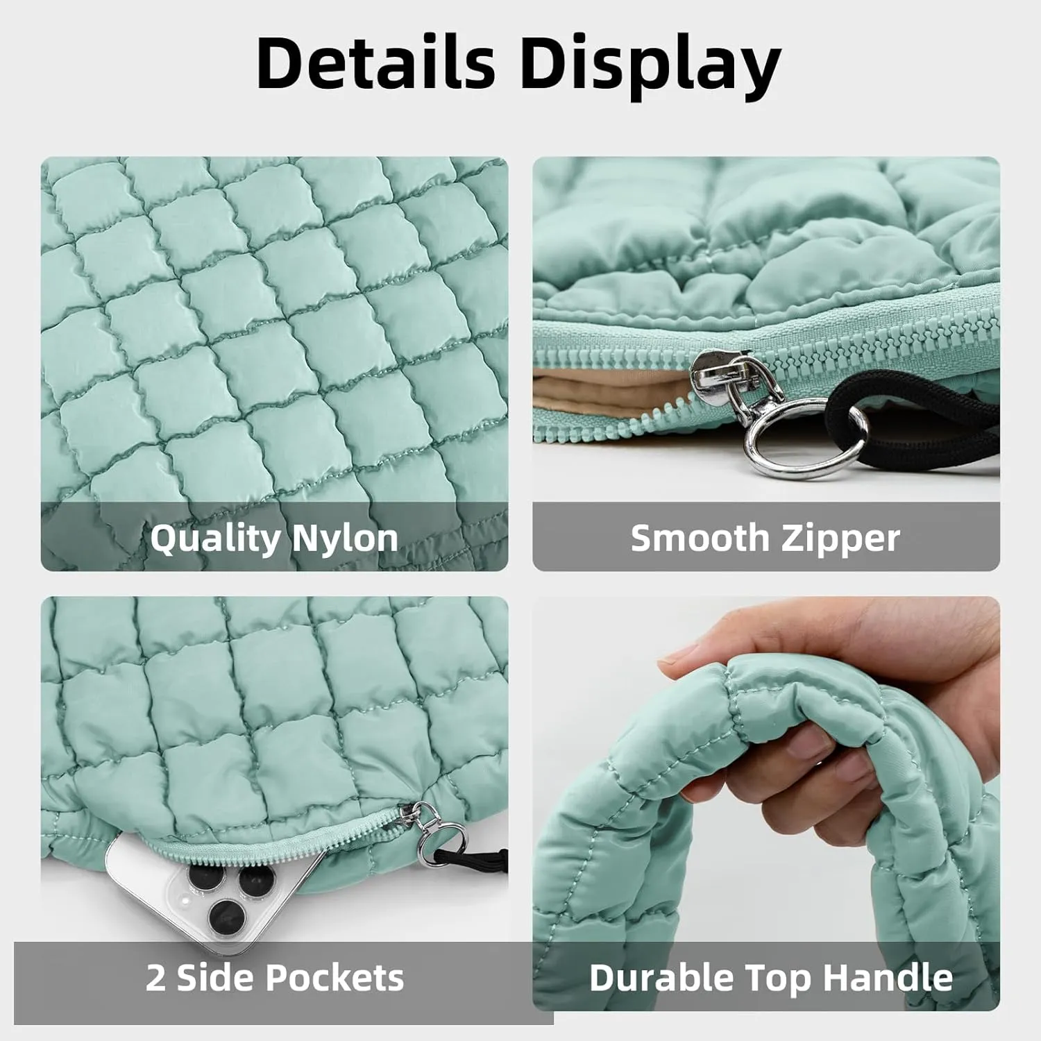 Large Quilted Tote Bag Crossbody Puffer Tote Bags for Women Quilted Hobo Bags Carryall Shoulder Bubble Bag