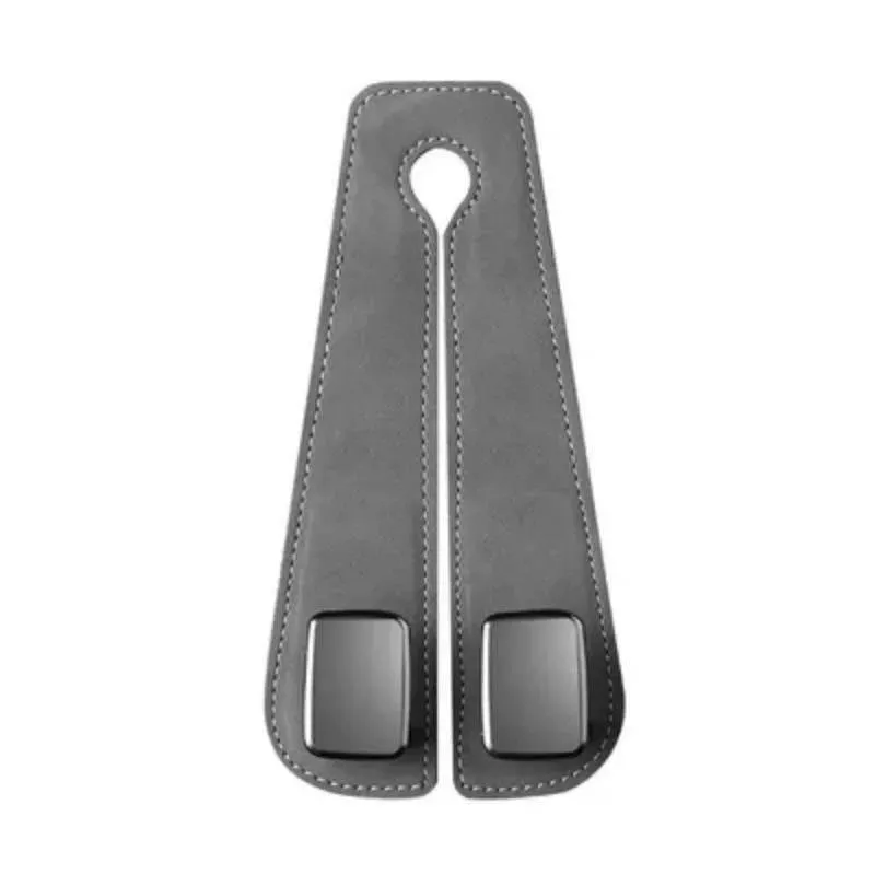 Leather Back Seat Organizer - Double Hook Car Storage System