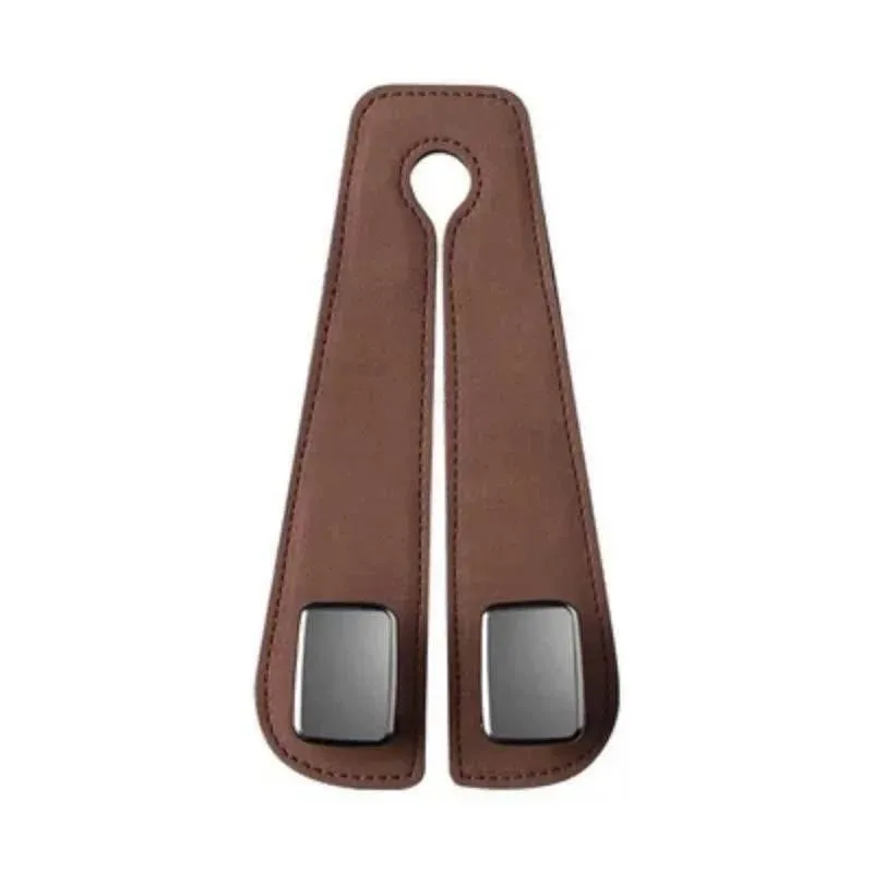 Leather Back Seat Organizer - Double Hook Car Storage System