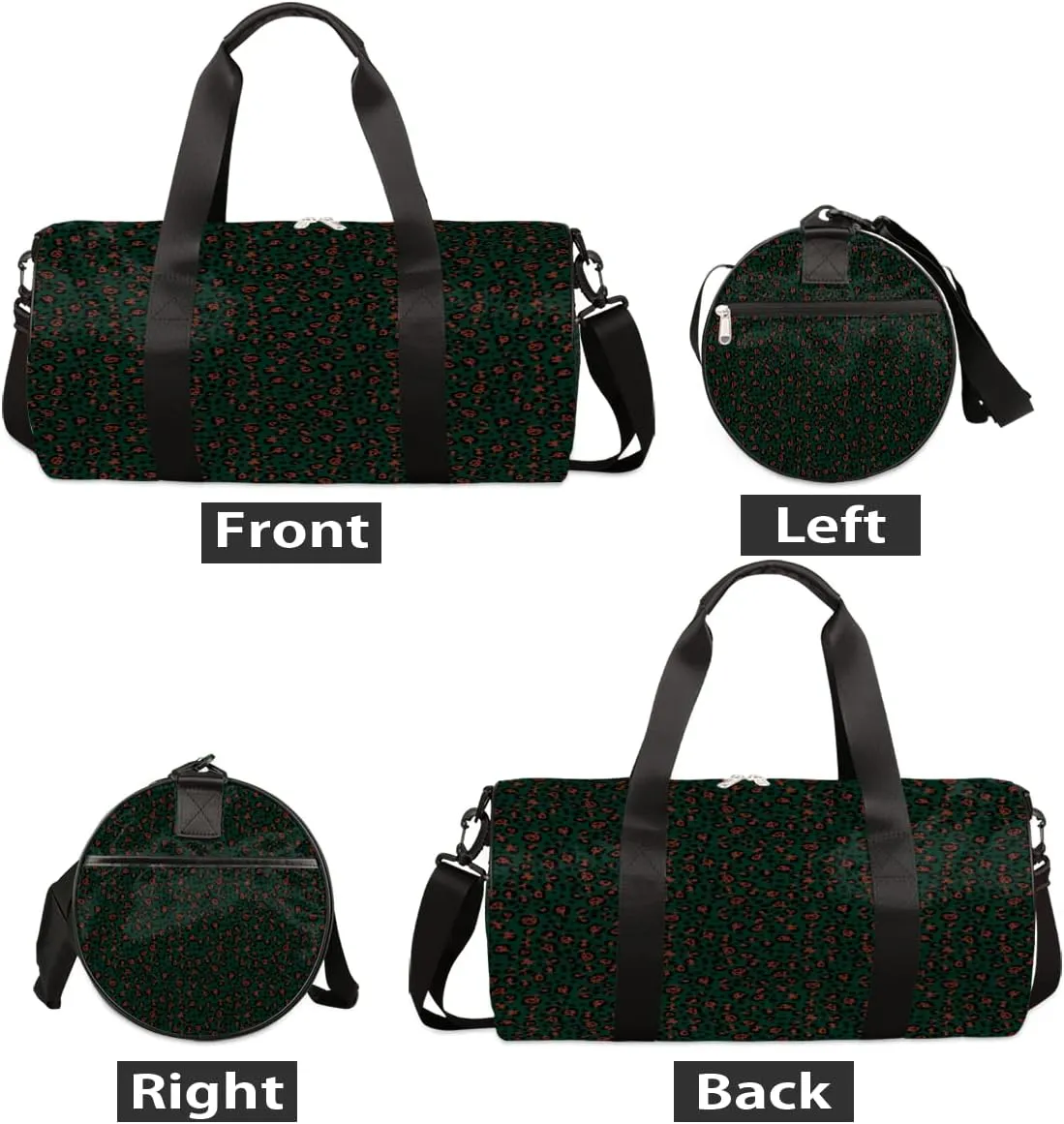 Leopard Pattern Indigo Gym Bag Small Gym Duffel Bags for Men Women Overnight Weekender Bag Lightweight Sport Duffle Bag Carry On Gymbag