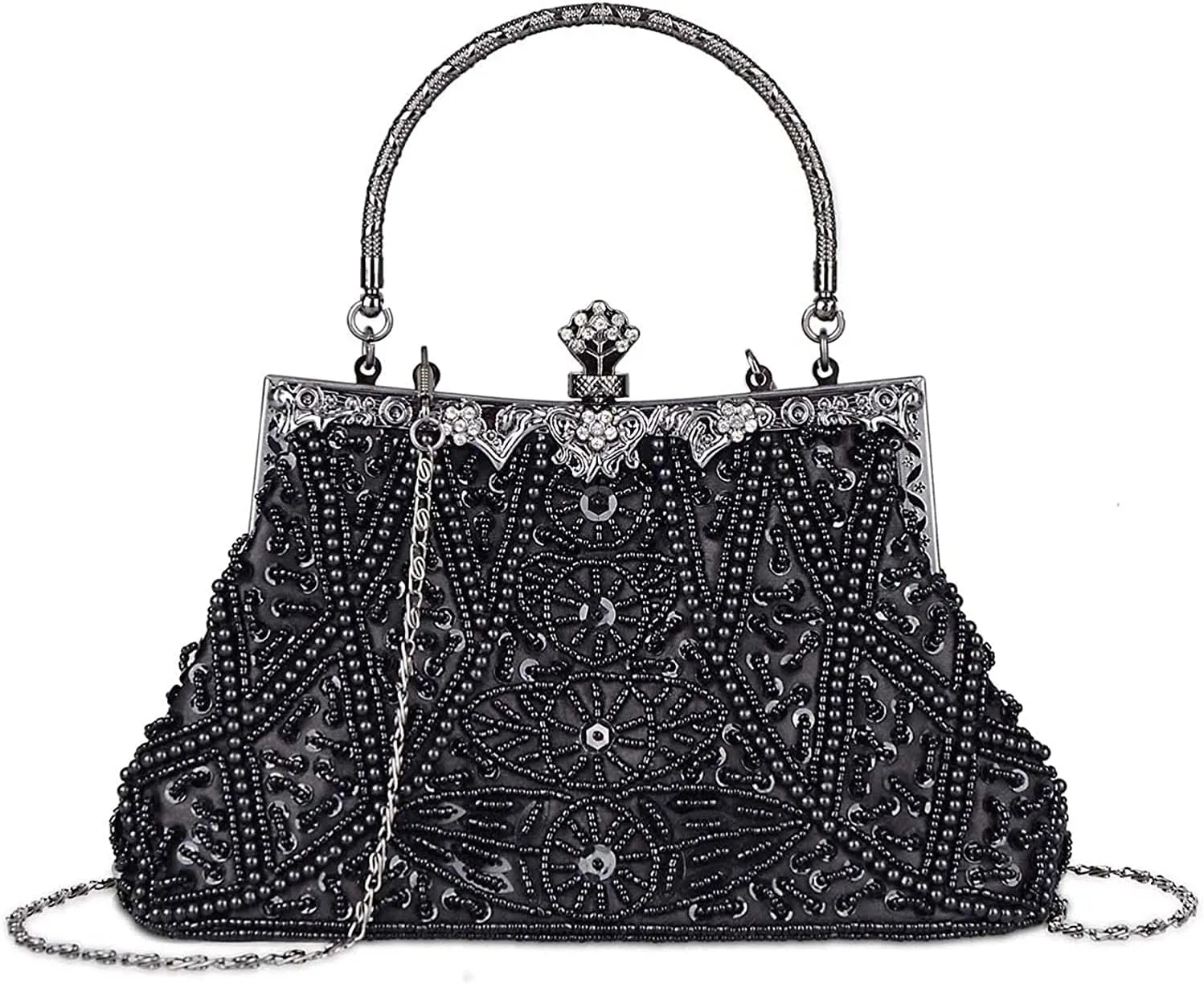 LIFEWISH 1920s Evening bags Unique Sequin Beaded Clutch Purses for Cocktail Wedding Party Prom
