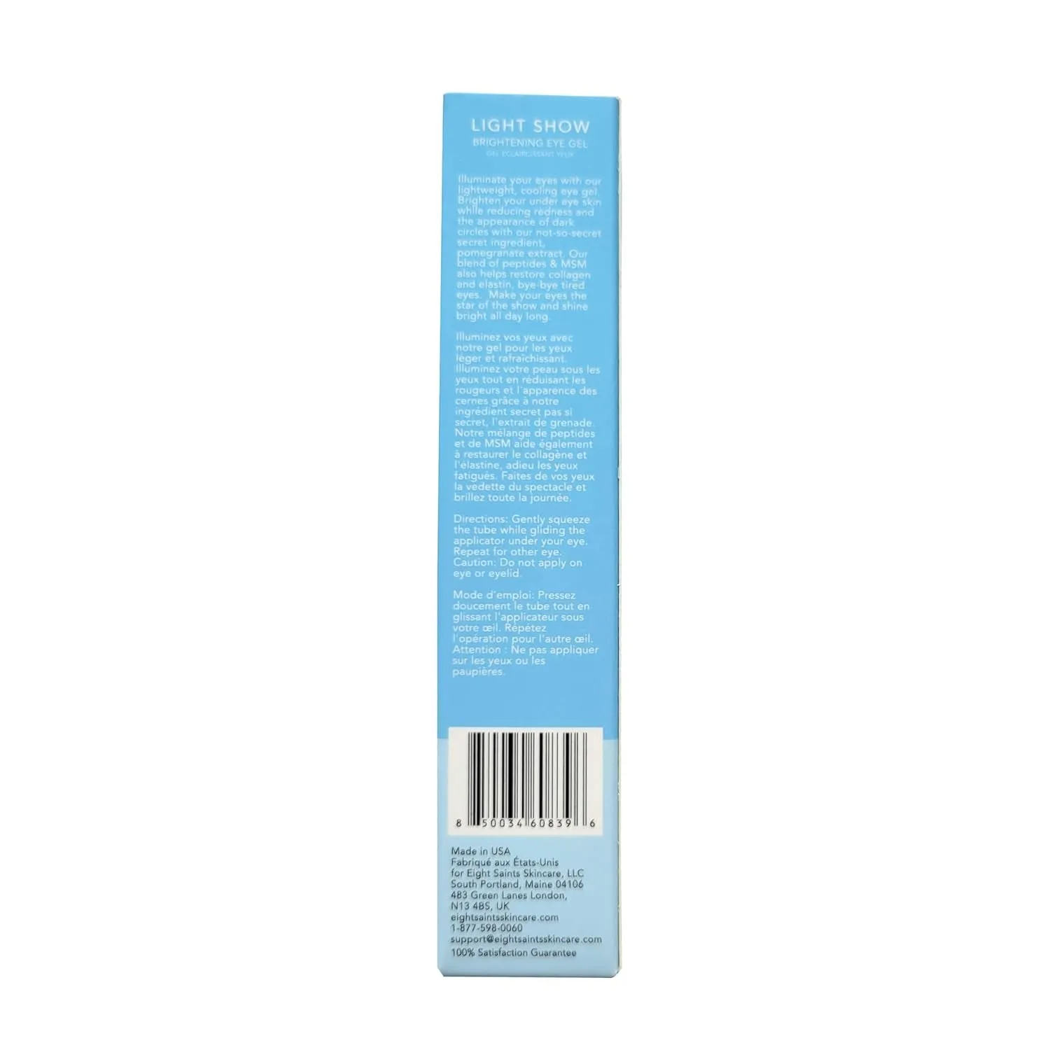Light Show Brightening Eye Gel, Natural and Organic anti Aging Cooling Eye Gel to Reduce Puffiness, Wrinkles and Calms under Eye Skin, 0.5 Ounces