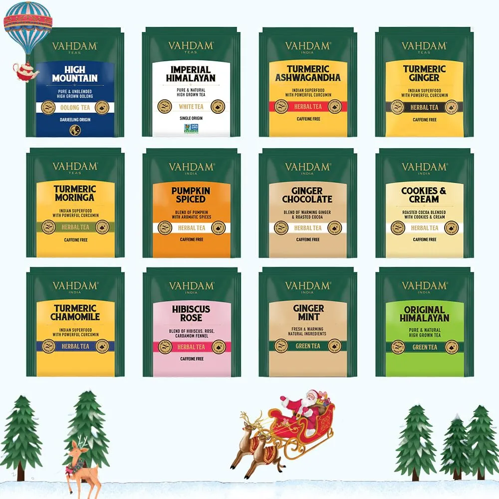 Limited Edition - Advent Calendar 2025 Tea Bags Folding Gift Set | 24 Unique Flavors - Holiday Gift Box | Christmas Advent Calendar 2025 for Adults, Advent Calendar 2025 Adult Women and Men | VAHDAM
