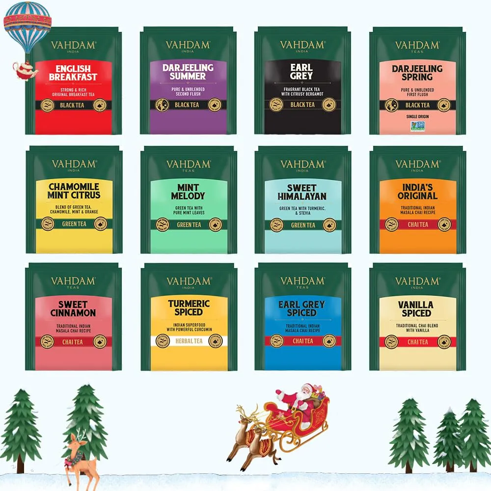 Limited Edition - Advent Calendar 2025 Tea Bags Folding Gift Set | 24 Unique Flavors - Holiday Gift Box | Christmas Advent Calendar 2025 for Adults, Advent Calendar 2025 Adult Women and Men | VAHDAM