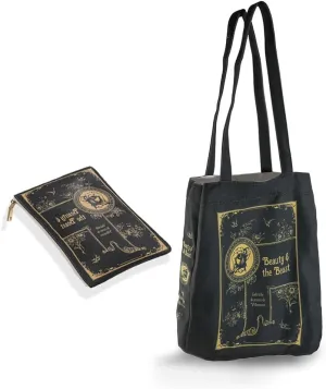 Literary Themed Bag Collection-Beauty and the Beast |Black Set|Stylish&Unique Tote&Clutch Bags |Canvas &Pu Leather |Literature Lovers |Eco-Friendly|Practical Reusable For Daily Use
