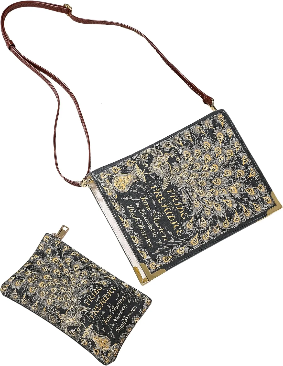 Literary Themed Bag Collection - Pride and Prejudice | GREEN Set | Stylish & Unique Clutch and Crossbody Bags | Perfect for Book Lovers & Literature Enthusiasts | Affordable