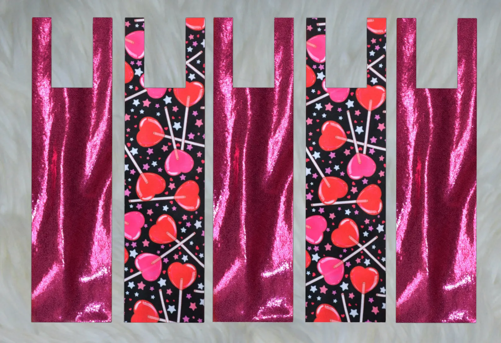 Lollipop X Hot Pink Sparkle Shimmer Mane Bags Set of 5