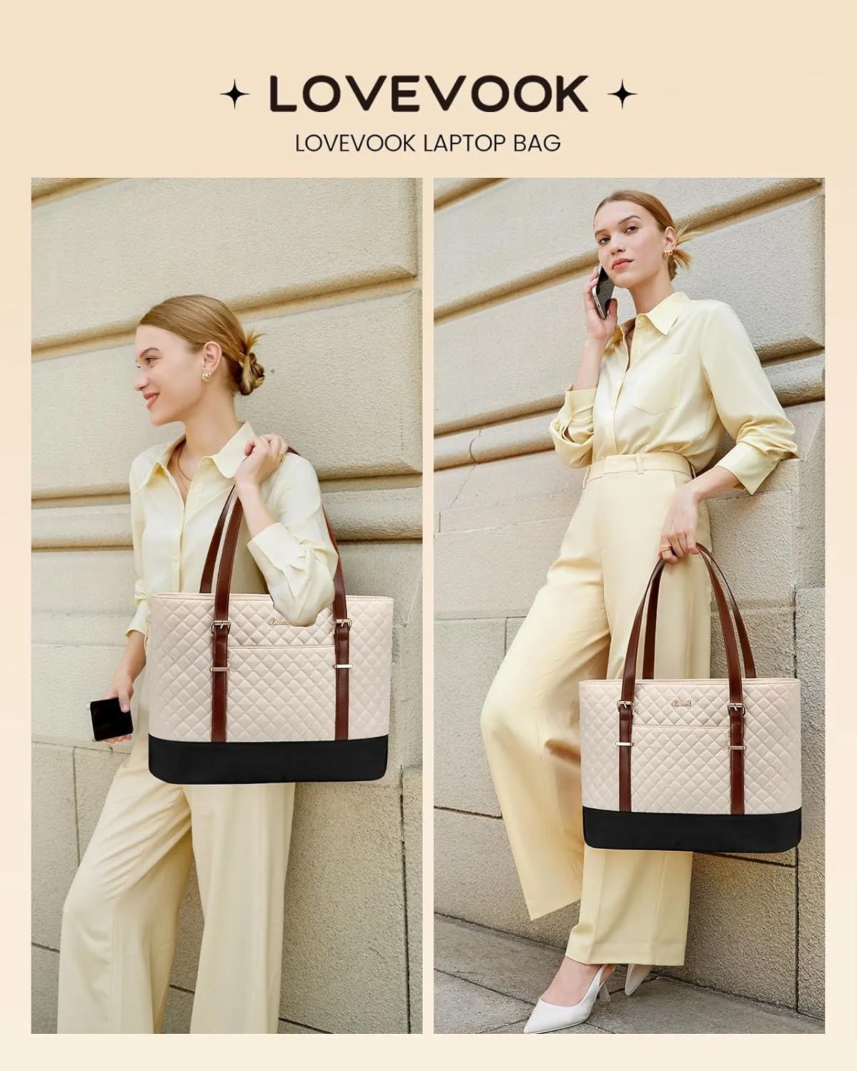 LOVEVOOK Laptop Bag for Women, 17.3 Inch Work Tote Computer Bag With Large Cup Holder, Lightweight Large Laptop Briefcase for Travel, Bussiness, Teacher