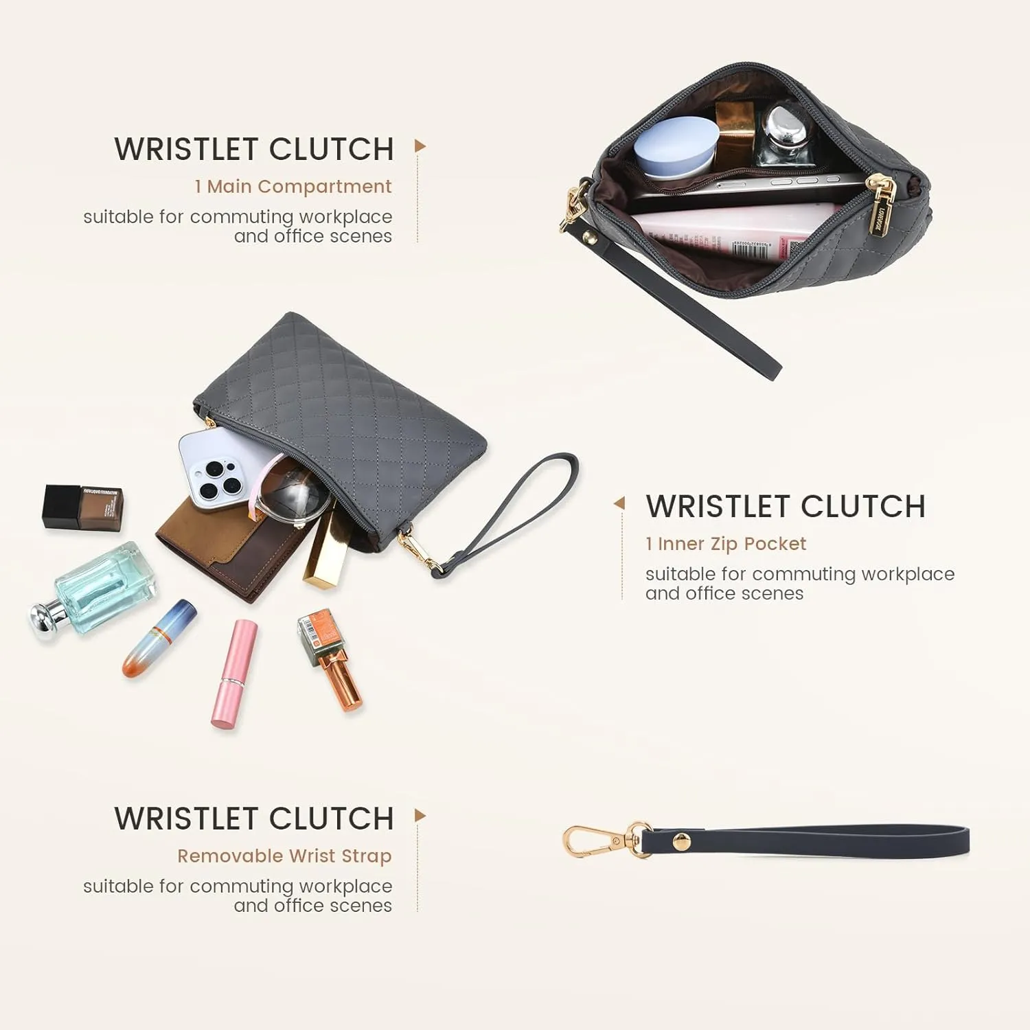 LOVEVOOK Laptop Bag for Women,15.6 inch Laptop Tote Bag Waterproof PU Leather Computer Bag Work Bags for Business Office, Large Capacity Laptop Purse Professional Work Tote Black