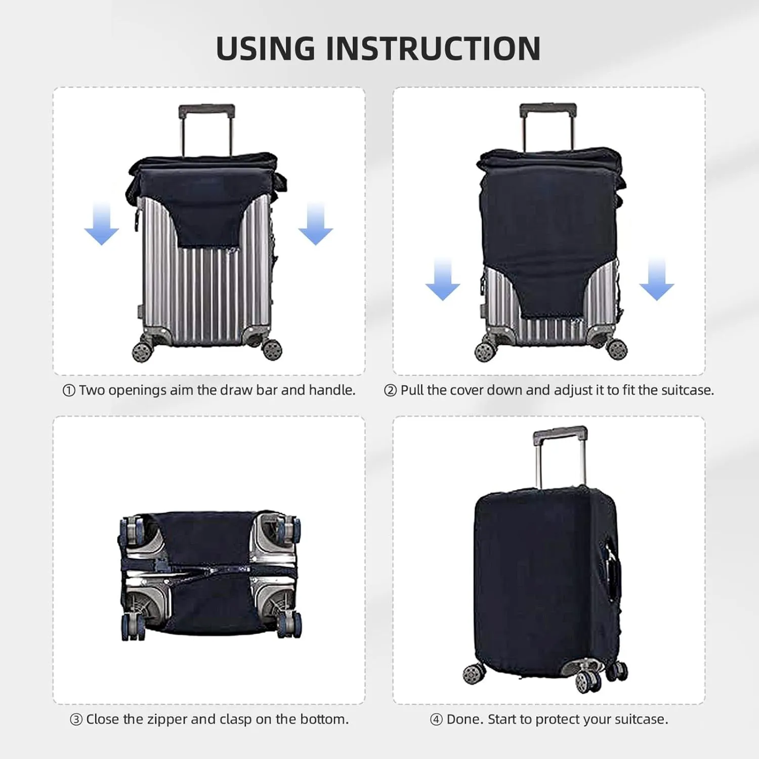 Luggage Covers Customizable Luggage Cover with Double-Sided Printing Customized Washable Travel Suitcase Cover Personalized Suitcase Covers For Luggage