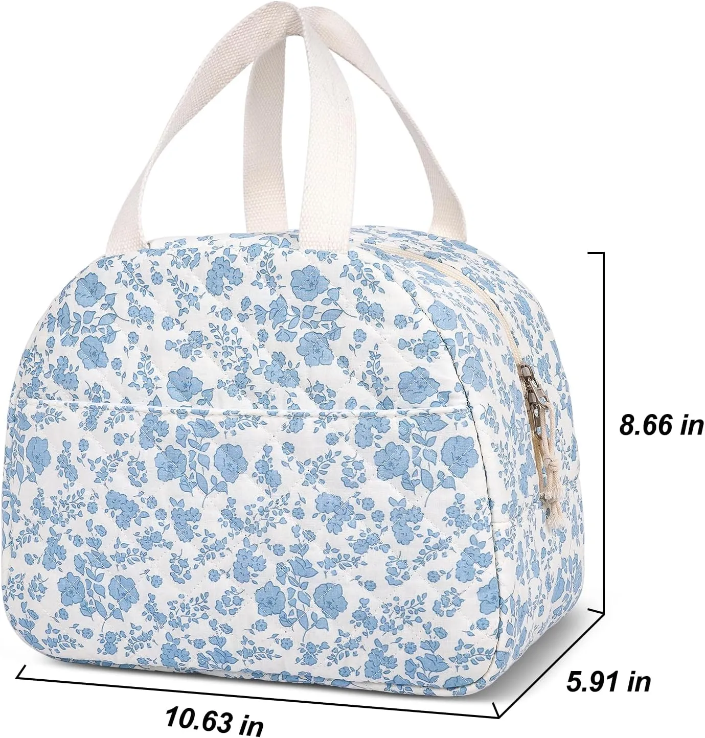 Lunch Box for Women,Cute Quilted Lunch Tote Bag,Reusable Insulated Lunch Box,Large Capacity Cooler Bag with Compartments for Work, Picnics or Travelling