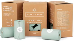 MADE TO ROAM On Dooty Bags - Plant Based Dog Poop Bag Rolls, Extra Thick, Leak Proof, Unscented Dog Waste Bags (Set of 3 Boxes, 270 Bags Total) - Washington Rain