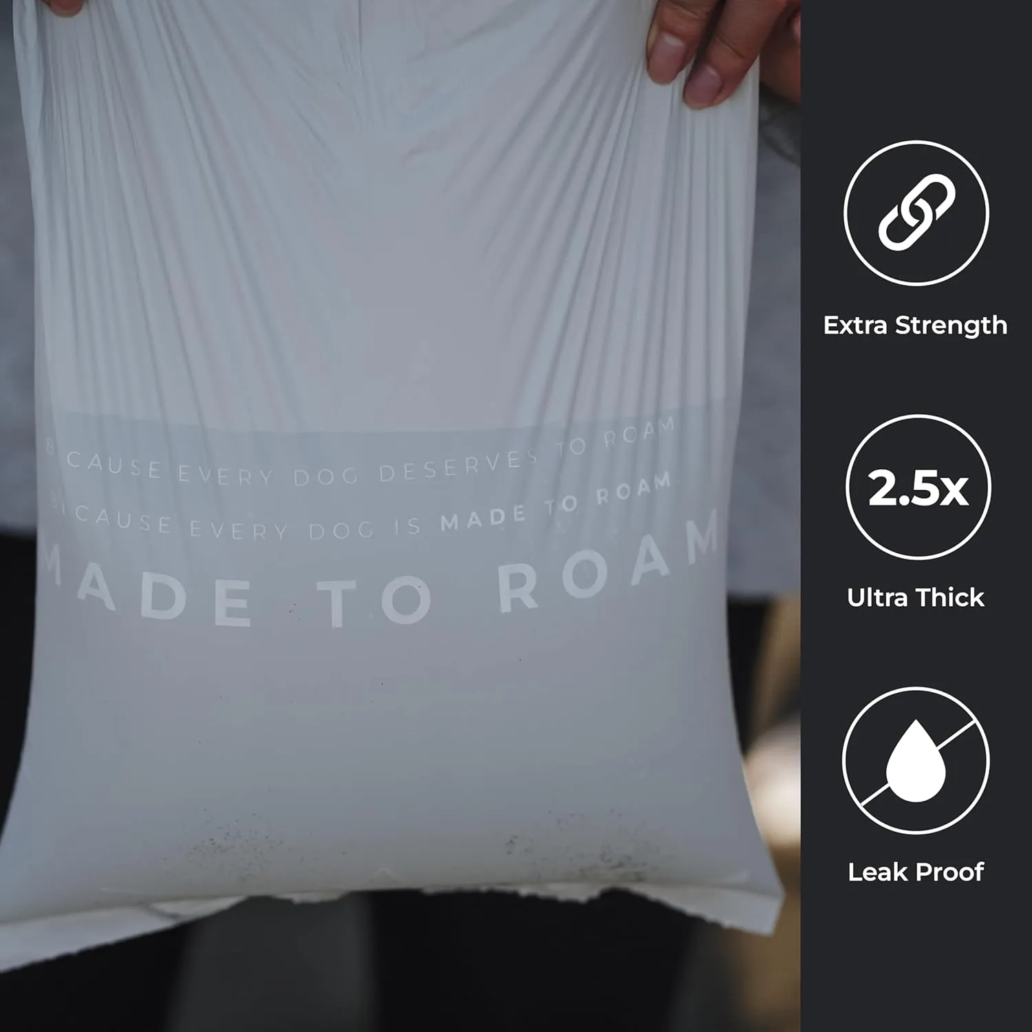 MADE TO ROAM On Dooty Bags - Plant Based Dog Poop Bag Rolls, Extra Thick, Leak Proof, Unscented Dog Waste Bags (Set of 3 Boxes, 270 Bags Total) - Washington Rain