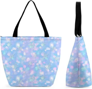 Magic Winter Pattern Cute Snowflakes Tote Bags Handbags for Women Fashion Shoulder Bags Shoulder Handbag.