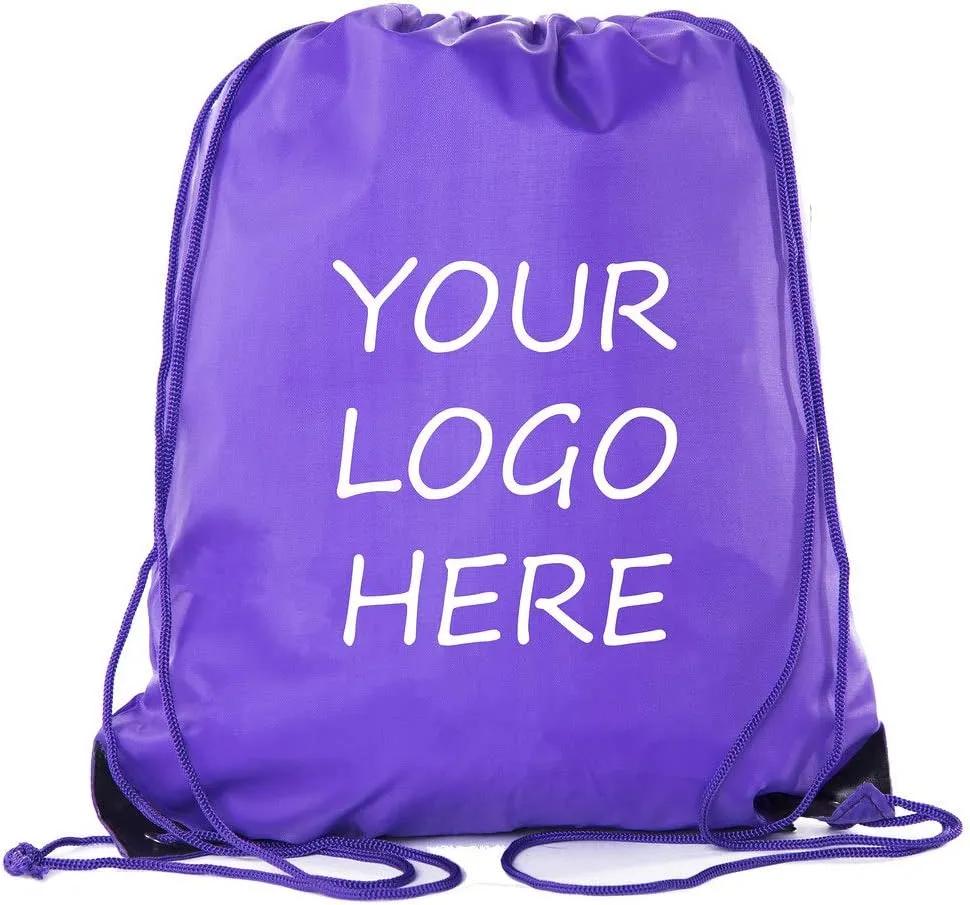 Mato & Hash Custom Bags With Your Logo | Promotional Drawstring Backpack - 100PK Purple CE2500