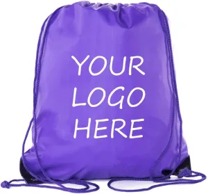 Mato & Hash Custom Bags With Your Logo | Promotional Drawstring Backpack - 100PK Purple CE2500