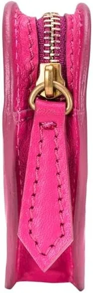 Maxwell Scott - Womens Luxury Soft Leather Small Heart-Shaped Coin Wallet Purse - Handmade - The Mirabella Nappa - Hot Pink