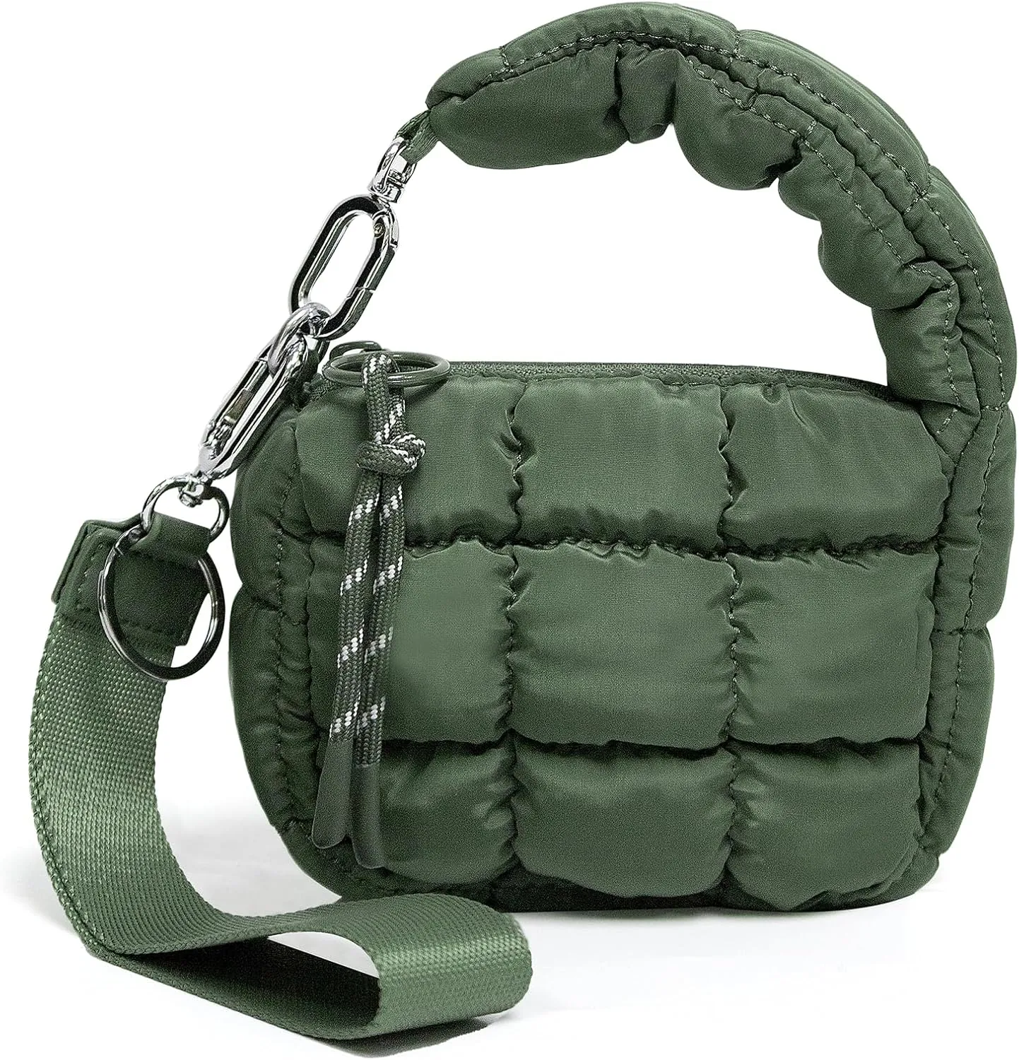 Mini Quilted Wristlet Bag for Women, Puffer Handbags,Evening Bags,Charm Lipstick Bag,Cute bag Charm for Gift