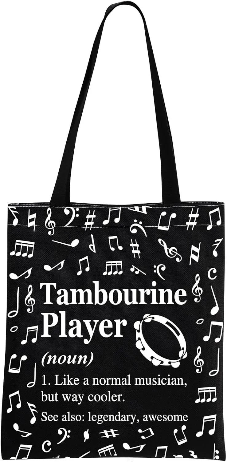 MINIGIU Tambourine Player Tote Bag - Thank You Gift for Tambourine Lovers