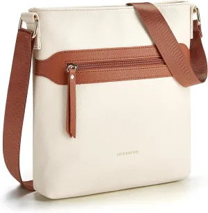 Missnine Crossbody Bags for Women Multi Pocket Purses Soft Leather Medium Shoulder Handbags with Adjustable Strap