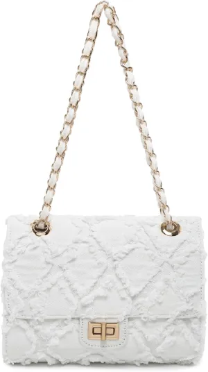 MKP Women Small Shoulder Bags Quilted Crossbody Distressed Jean Denim Purse Evening Bag Clutch Handbag with Chain Strap