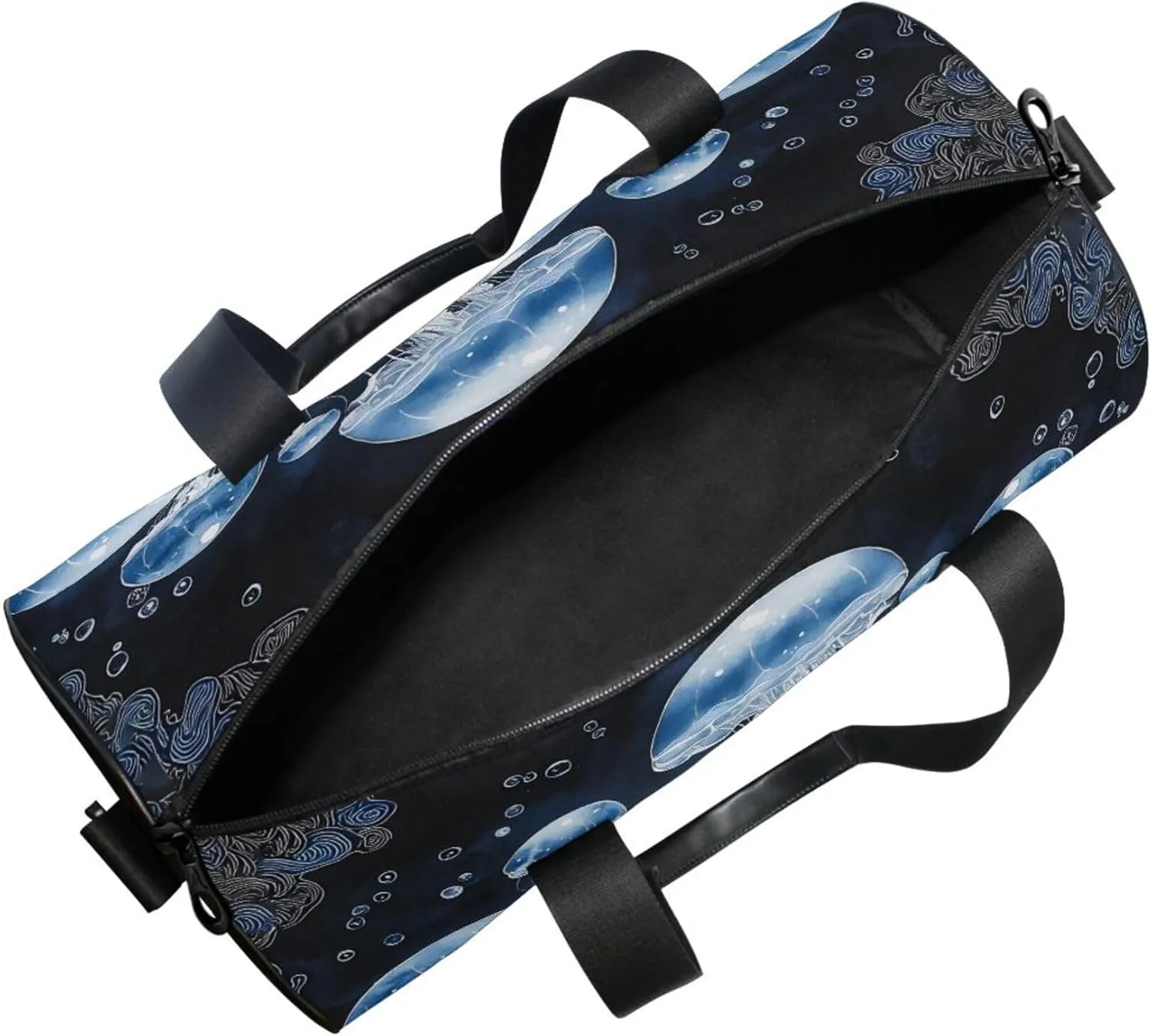 MNSRUU Sports Duffel Bags, Blue Jellyfish Athletic Gym Bag Overnight Workout Travel Tote Luggage for Men Women Yoga
