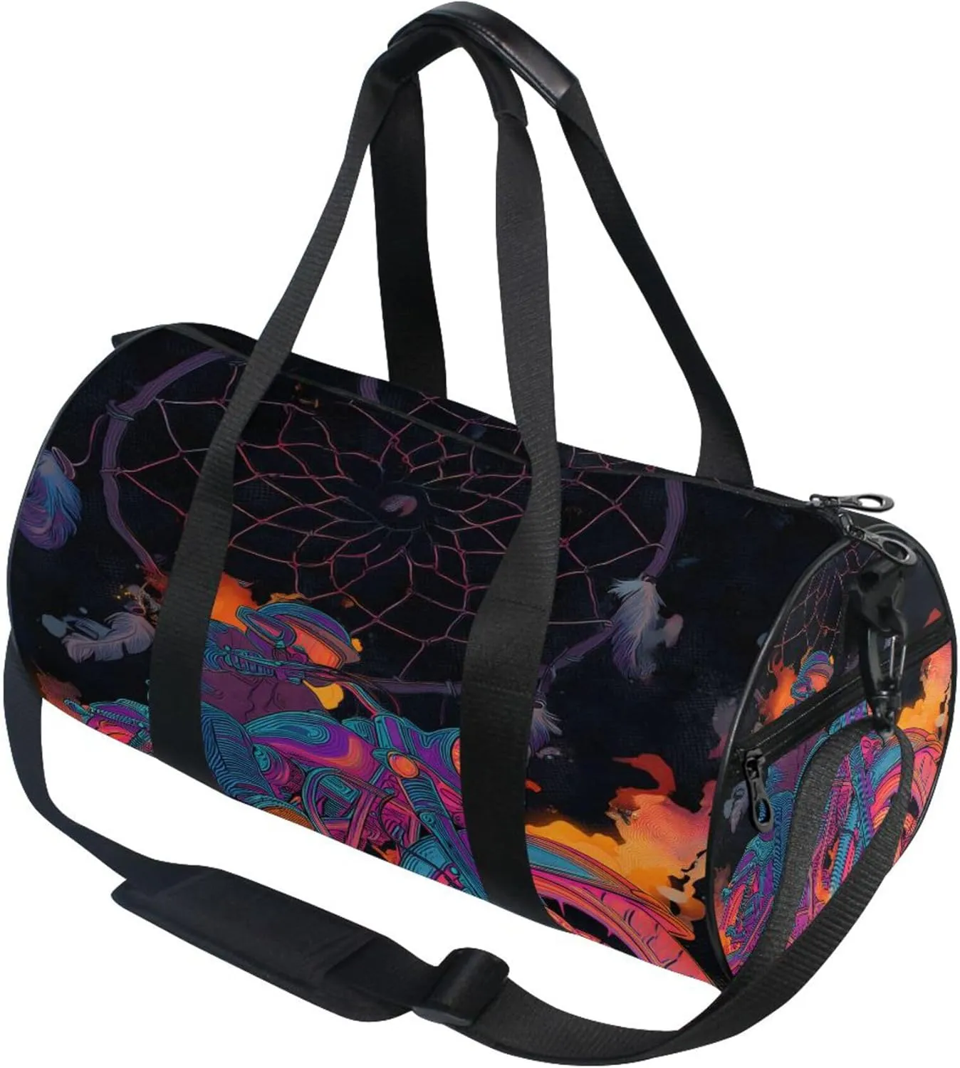 MNSRUU Sports Duffel Bags, Motorcycle Dreamcatcher Athletic Gym Bag Overnight Workout Travel Tote Luggage for Men Women Yoga