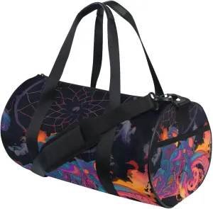 MNSRUU Sports Duffel Bags, Motorcycle Dreamcatcher Athletic Gym Bag Overnight Workout Travel Tote Luggage for Men Women Yoga